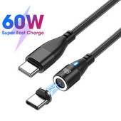 AUFU USB C σε USB Type C για Samsung PD 60W Μαγνητικό καλώδιο για MacBook iPad Pro Γρήγορη φόρτιση USB-C Καλώδιο δεδομένων Super Fast Charge