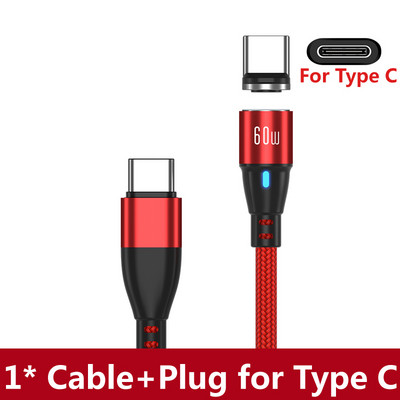 AUFU USB C σε USB Type C για Samsung PD 60W Μαγνητικό καλώδιο για MacBook iPad Pro Γρήγορη φόρτιση USB-C Καλώδιο δεδομένων Super Fast Charge