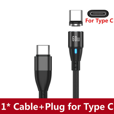 AUFU USB C σε USB Type C για Samsung PD 60W Μαγνητικό καλώδιο για MacBook iPad Pro Γρήγορη φόρτιση USB-C Καλώδιο δεδομένων Super Fast Charge