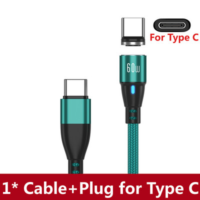 AUFU USB C σε USB Type C για Samsung PD 60W Μαγνητικό καλώδιο για MacBook iPad Pro Γρήγορη φόρτιση USB-C Καλώδιο δεδομένων Super Fast Charge