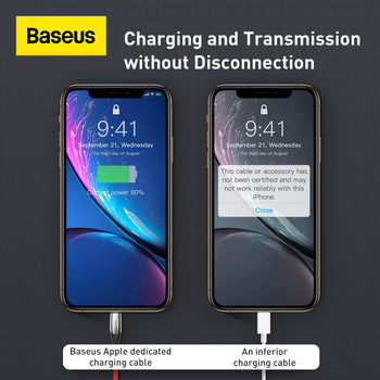 Baseus 2PCS 2.4A USB кабел за iphone 11 12 13 pro max Xs Xr X SE 8 mini Кабел за бързо зареждане за iphone USB зарядно устройство Кабел за данни