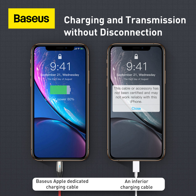 Baseus 2PCS 2.4A Καλώδιο USB για iphone 11 12 13 pro max Xs Xr X SE 8 mini Καλώδιο γρήγορης φόρτισης για iphone Καλώδιο δεδομένων φορτιστή USB