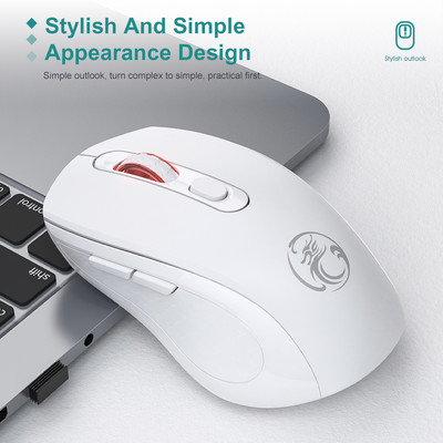 iMice Mute újratölthető vezeték nélküli egér csendes számítógép Mini 1600 DPI Ergonomikus Gaming Mause Optikai USB Laptop PC-hez