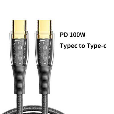 PD 100W skaitmeninio ekrano greito įkrovimo kabelis 5A USB C į USB C 20W Lightning laidas skirtas iPad MacBook Pro Air Samsung Galaxy iphone