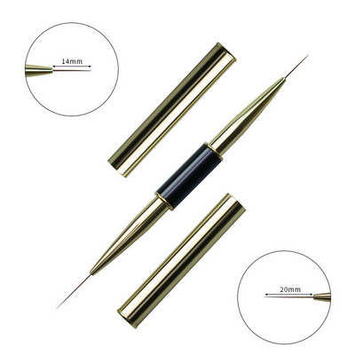 Dual End Nail Art Stripes Lines Liner DIY Festőecset Folyékony Púder Akril UV GEL Extension Builder Francia rajztoll