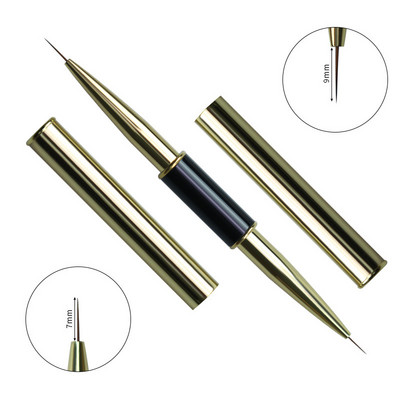 Dual End Nail Art Stripes Lines Liner DIY Festőecset Folyékony Púder Akril UV GEL Extension Builder Francia rajztoll