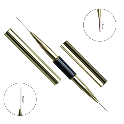 Dual End Nail Art Stripes Lines Liner DIY Festőecset Folyékony Púder Akril UV GEL Extension Builder Francia rajztoll
