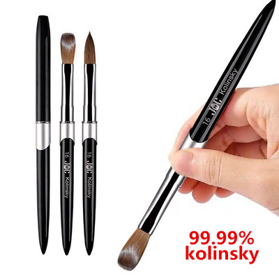 1PC Четка за акрил за нокти Kolinsky Sable Акрилна четка UV Gel Carving Pen Brush Течна пудра Направи си сам Рисуване на нокти