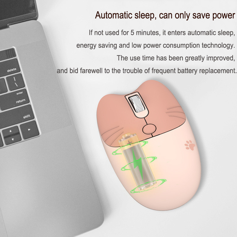 Divrežīmu pele 2,4 g bezvadu pele Bluetooth pele Jauka multfilmu pele Ergonomiska 3D biroja pele bērnu meitenei dāvanu datora planšetdatoram