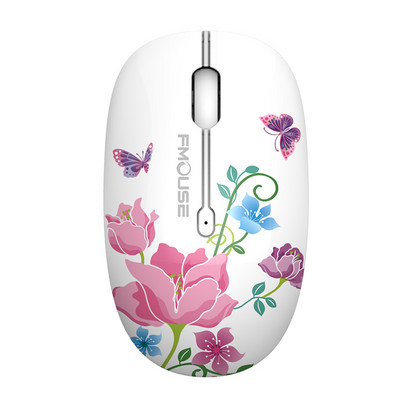 M101 Ergonomics Wireless Mouse 2.4G Cute Optical Cartoon Computer Silent Mouse with USB Receiver for Laptop Kid Girl Gift Macbook