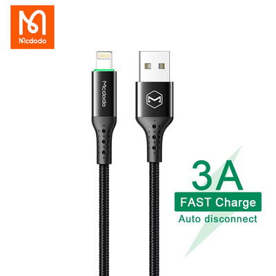 „Mcdodo“ USB „Smart Power Off Fast“ laidas, skirtas „iPhone 13 12 11 Pro Max XS XR 8 IPad“ „iOS“ telefono automatiniam atjungimui įkroviklio duomenų laidas
