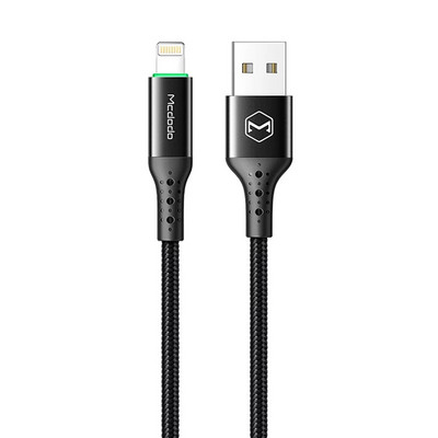 Mcdodo USB Smart Power Off kábel s rýchlym vypínaním pre iPhone 13 12 11 Pro Max XS XR 8 iPad iPod iOS telefón s automatickým odpojením nabíjačky dátový kábel