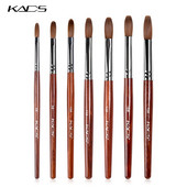 KADS akril körömkefe Crimped Kolinsky Sable UV Nail Art Gel hosszabbító ecset manikűr ecset lapos kerek piros fa körömkefe