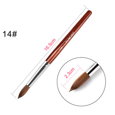 KADS akril körömkefe Crimped Kolinsky Sable UV Nail Art Gel hosszabbító ecset manikűr ecset lapos kerek piros fa körömkefe
