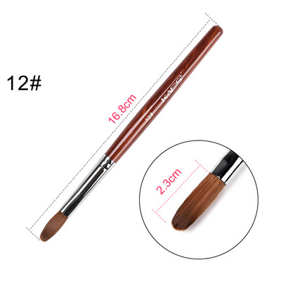 KADS akril körömkefe Crimped Kolinsky Sable UV Nail Art Gel hosszabbító ecset manikűr ecset lapos kerek piros fa körömkefe