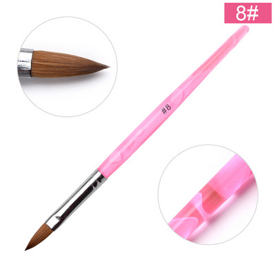 KADS akril körömkefe Crimped Kolinsky Sable UV Nail Art Gel hosszabbító ecset manikűr ecset lapos kerek piros fa körömkefe