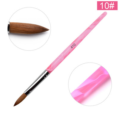 KADS akril körömkefe Crimped Kolinsky Sable UV Nail Art Gel hosszabbító ecset manikűr ecset lapos kerek piros fa körömkefe