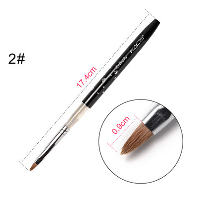 KADS akril körömkefe Crimped Kolinsky Sable UV Nail Art Gel hosszabbító ecset manikűr ecset lapos kerek piros fa körömkefe