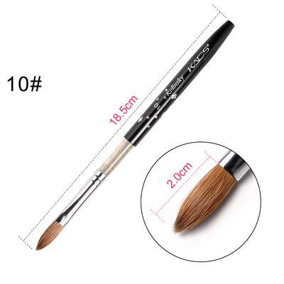 KADS akril körömkefe Crimped Kolinsky Sable UV Nail Art Gel hosszabbító ecset manikűr ecset lapos kerek piros fa körömkefe