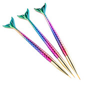 3 db Fish Tail Gradiens toll körömdíszítő bélés csíkos ecset kialakítás hegy festés rajz manikűr akril UV géllakk eszköz 7/9/11mm
