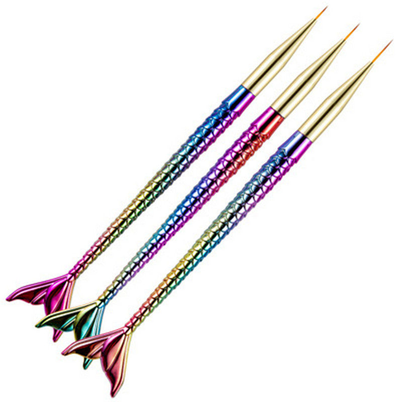 3 db Fish Tail Gradiens toll körömdíszítő bélés csíkos ecset kialakítás hegy festés rajz manikűr akril UV géllakk eszköz 7/9/11mm