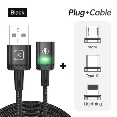 KUULAA Μαγνητικό καλώδιο Micro USB Τύπου C Καλώδιο γρήγορης φόρτισης για iPhone 12 11 Pro XS Max XR X 8 7 Φορτιστής Καλώδιο MicroUSB USB C