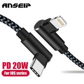 ANSEIP PD 20W USB töltőkábel C típusú IOS gyorstöltéshez iPhone 13 12 11Pro Max 6 7 8 iPad töltő adat USB C kábel kábel