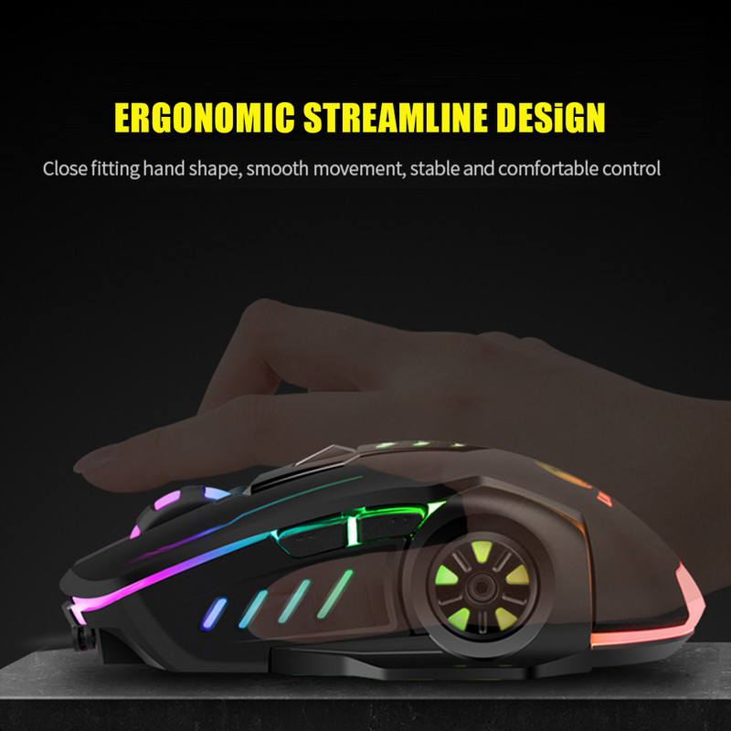 3600 dpi USB vezetékes játék egér 6 gombos háttérvilágítású e-sport egerek 6D színes LED fényben világító egér laptop PC számítógépes játékosokhoz