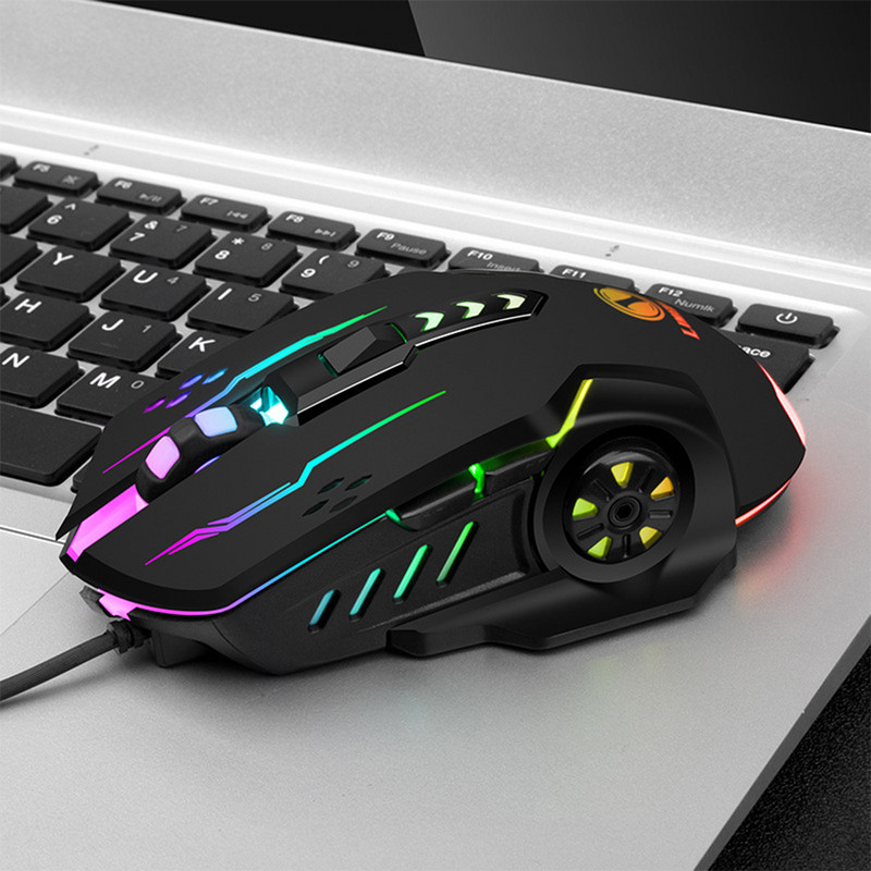 3600 dpi USB vezetékes játék egér 6 gombos háttérvilágítású e-sport egerek 6D színes LED fényben világító egér laptop PC számítógépes játékosokhoz