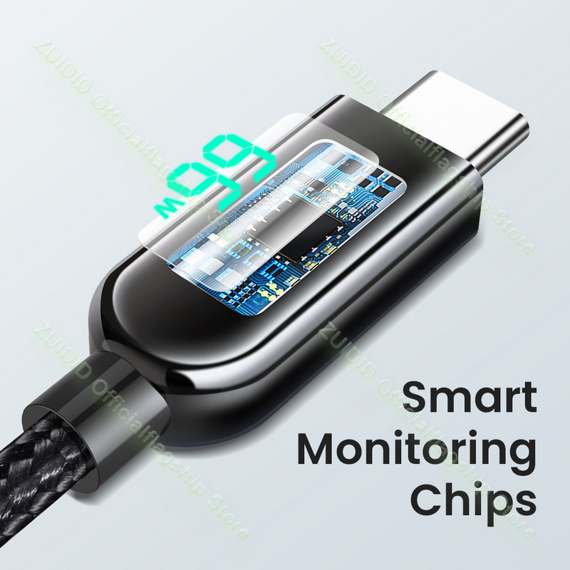 Toiteekraan 6A SuperCharge USB Type C kaabel Huawei P30 Pro 66W kiirlaadimisjuhtmega USB-C laadija andmejuhe Xiaomi Poco jaoks