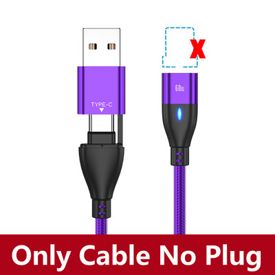 AUFU 6 az 1-ben 60 W-os PD gyorstöltő kábel USB C - C típusú mikromágneses adatkábel iPhone töltőkábel Macbook laptophoz