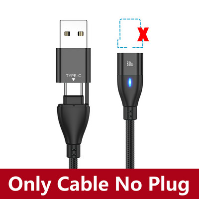 AUFU 6 az 1-ben 60 W-os PD gyorstöltő kábel USB C - C típusú mikromágneses adatkábel iPhone töltőkábel Macbook laptophoz