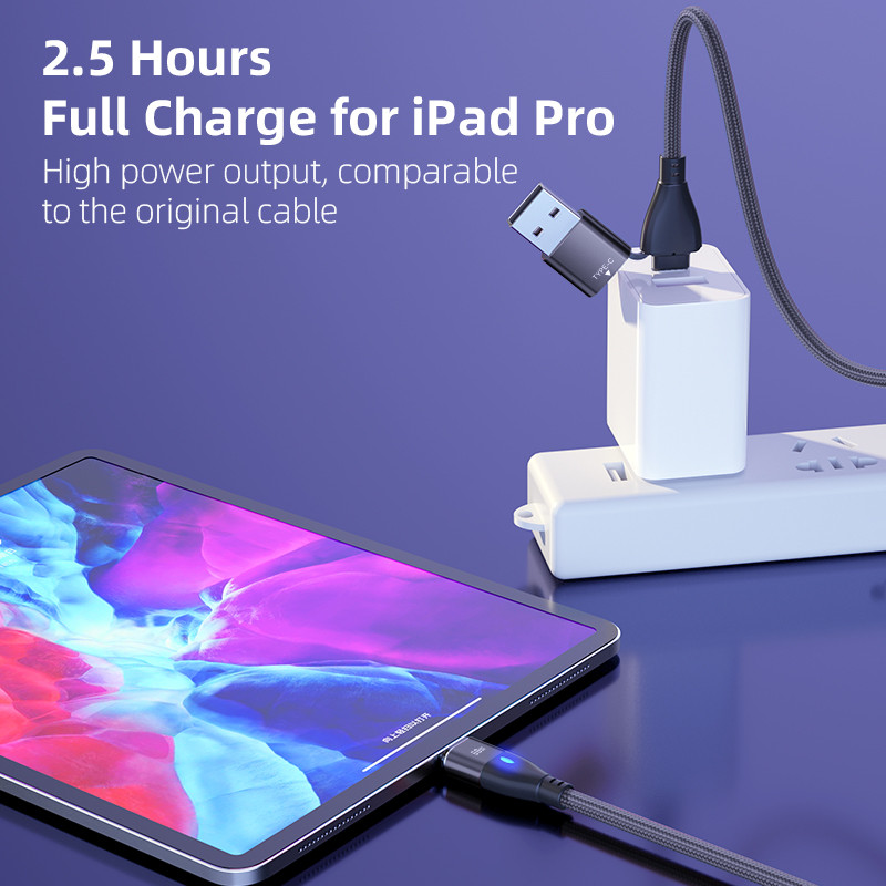 AUFU 6 az 1-ben 60 W-os PD gyorstöltő kábel USB C - C típusú mikromágneses adatkábel iPhone töltőkábel Macbook laptophoz