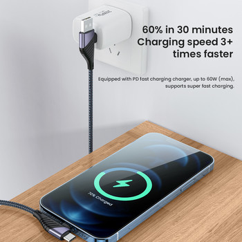 4 в 1 PD 65 W USB C кабел 1,2 M 3 в 1 QC3.0 USB Type C Кабел за бързо зареждане с функция за няколко глави за iPhone 14 13 Pro Max Huawei