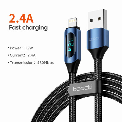 Καλώδιο USB Toocki για iPhone 14 13 Pro Max Fast Charging Charging Lightning Cable 2M 2.4A Καλώδιο USB για iPhone 12 11 X XR 8 7