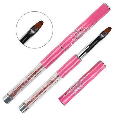 BQAN nagų šepetėlis Nagų dailė UV gelio lako dažymo šepetėlis, dydis 4#6#8#10# Ovali nailono galvutė juoda medinė rankena, manikiūro "pasidaryk pats" įrankis