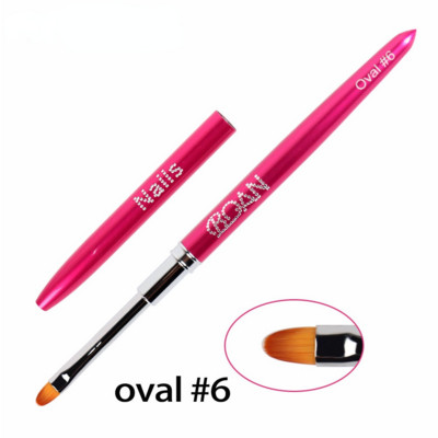 BQAN nagų šepetėlis Nagų dailė UV gelio lako dažymo šepetėlis, dydis 4#6#8#10# Ovali nailono galvutė juoda medinė rankena, manikiūro "pasidaryk pats" įrankis