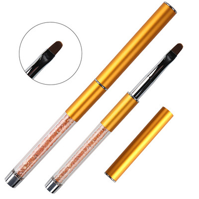 BQAN nagų šepetėlis Nagų dailė UV gelio lako dažymo šepetėlis, dydis 4#6#8#10# Ovali nailono galvutė juoda medinė rankena, manikiūro "pasidaryk pats" įrankis