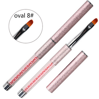 BQAN nagų šepetėlis Nagų dailė UV gelio lako dažymo šepetėlis, dydis 4#6#8#10# Ovali nailono galvutė juoda medinė rankena, manikiūro "pasidaryk pats" įrankis