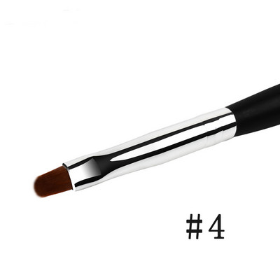 BQAN nagų šepetėlis Nagų dailė UV gelio lako dažymo šepetėlis, dydis 4#6#8#10# Ovali nailono galvutė juoda medinė rankena, manikiūro "pasidaryk pats" įrankis