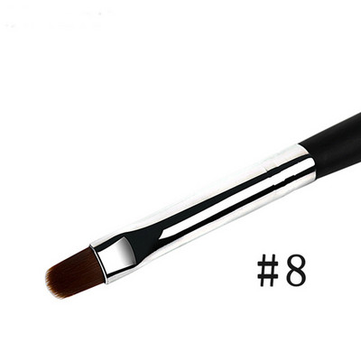 BQAN nagų šepetėlis Nagų dailė UV gelio lako dažymo šepetėlis, dydis 4#6#8#10# Ovali nailono galvutė juoda medinė rankena, manikiūro "pasidaryk pats" įrankis