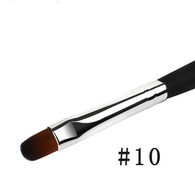 BQAN nagų šepetėlis Nagų dailė UV gelio lako dažymo šepetėlis, dydis 4#6#8#10# Ovali nailono galvutė juoda medinė rankena, manikiūro "pasidaryk pats" įrankis