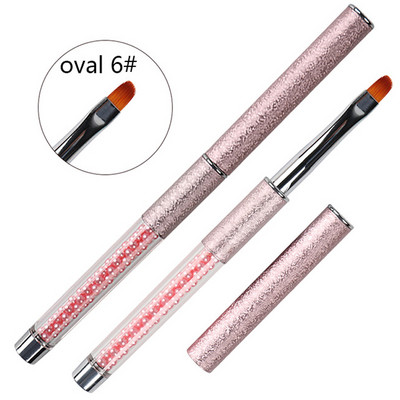 BQAN nagų šepetėlis Nagų dailė UV gelio lako dažymo šepetėlis, dydis 4#6#8#10# Ovali nailono galvutė juoda medinė rankena, manikiūro "pasidaryk pats" įrankis