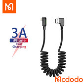 MCDODO USB tip C kabel na uvlačenje Opruga za automobil 3A za Iphone Huawei Xiaomi Samsung S10 9 OnePlus 4.0 punjač LED podatkovni kabel