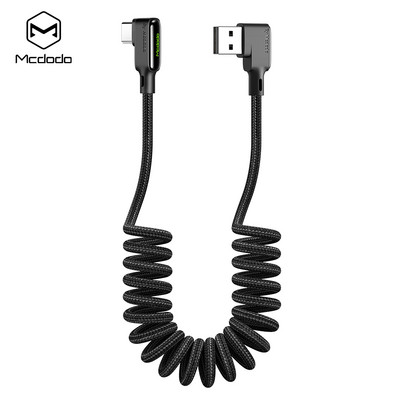 MCDODO USB tip C kabel na uvlačenje Opruga za automobil 3A za Iphone Huawei Xiaomi Samsung S10 9 OnePlus 4.0 punjač LED podatkovni kabel