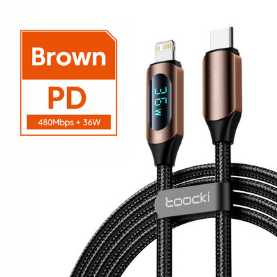 Toocki 36W USB Type C kábel iphone 14 12 13 Pro Max 6 7 8 Plus Xs Xr iPad MacBook PD gyorstöltő töltő villámkábelhez