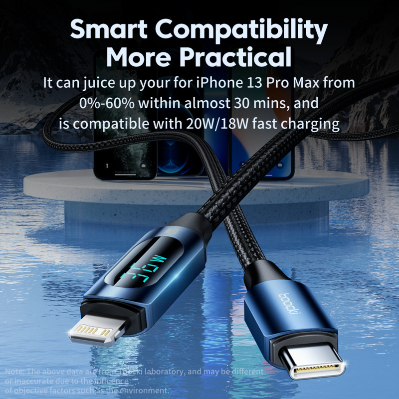 Toocki 36W USB Type C kábel iphone 14 12 13 Pro Max 6 7 8 Plus Xs Xr iPad MacBook PD gyorstöltő töltő villámkábelhez