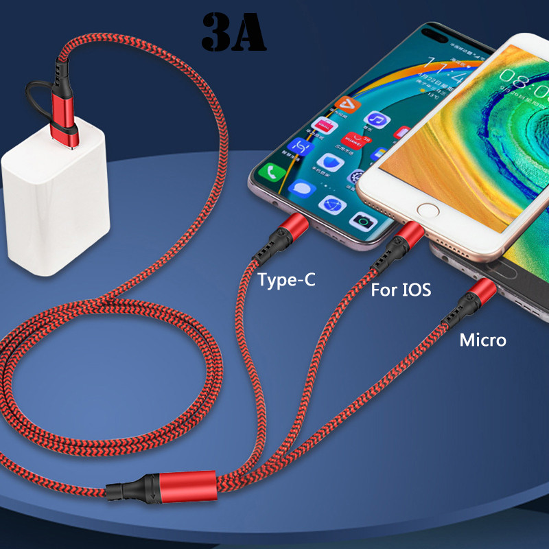5 IN 1 PD Cable 1,2M 3A USB/Type-C Port Charging to for IOS/Micro/Type-C Charging phone Charging Multi-function Universal