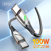 QOOVI 3M 100W USB C σε USB Type C Καλώδιο για Macbook Laptop PD USB-C Φορτιστής Γρήγορη φόρτιση για Xiaomi Huawei Samsung Καλώδιο φόρτισης