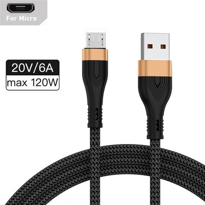 6A 2m USB tip C kabel Mikro USB brzo punjenje mobilnog telefona Android punjač Tip-C podatkovni kabel za Huawei P40 Mate 30 Xiaomi Redmi